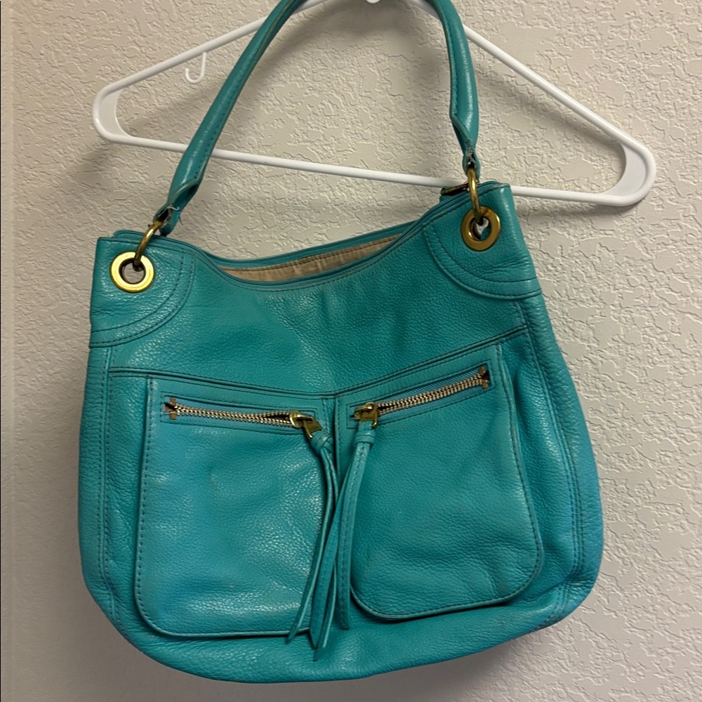 Fossil Karla shoulder hobo bag turquoise